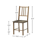 Antique Bronze Square Dining Set Wood/Metal 3-Piece  Warm Home View