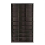 Media Shelving Unit, 6 Fixed Shelves, 18 Adjustable Shelves, Wide Base For Stability In Espresso Brown  Warm Home View