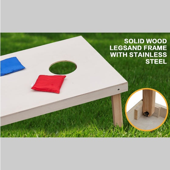Outdoor Patio Cornhole Game - Acacia Wood, 11-Piece  Warm Home View