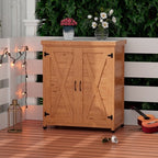 Outdoor Workstation Potting Bench - Cedar Wood/Metal, 1-Piece  Warm Home View