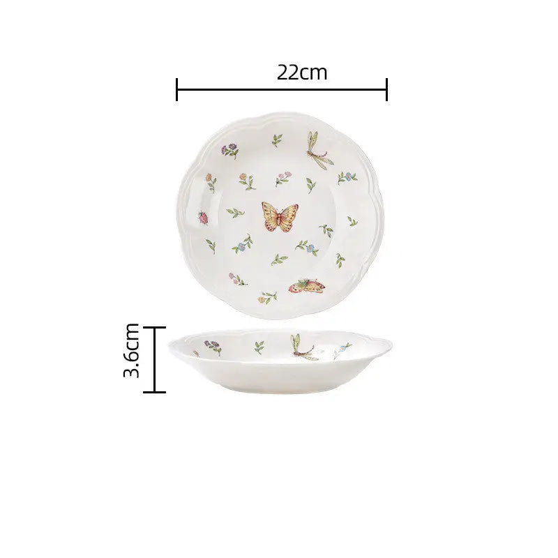 Vintage Dragonfly Butterfly Ceramic Dinnerware Set  Warm Home View
