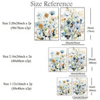 HD Watercolor Floral Botanical Canvas Wall Art Prints  Warm Home View