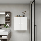 C2 Closet Shelves for bathroom,Wooden Closet System Modular With 2 Doors Shelves Wall Mount Organizer Modern Shelving for Walk in Closet Organization Bedroom Built in Clothes Storage 31.49''W x 16.04''D x 31.49''H  Warm Home View