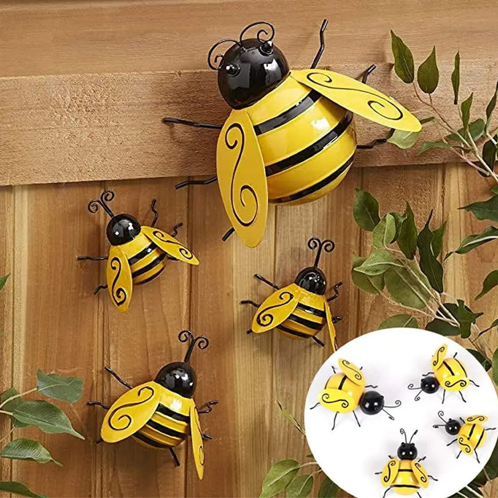 Wrought Iron Bee Wall Art - American Country Decor  Warm Home View