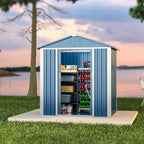 Sloping Roof Outdoor Metal Utility Shed - Galvanized Steel, 1-Piece  Warm Home View