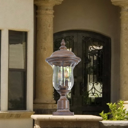 Vintage Outdoor Light Pole Lights - Bronze Aluminum, 1-Piece  Warm Home View