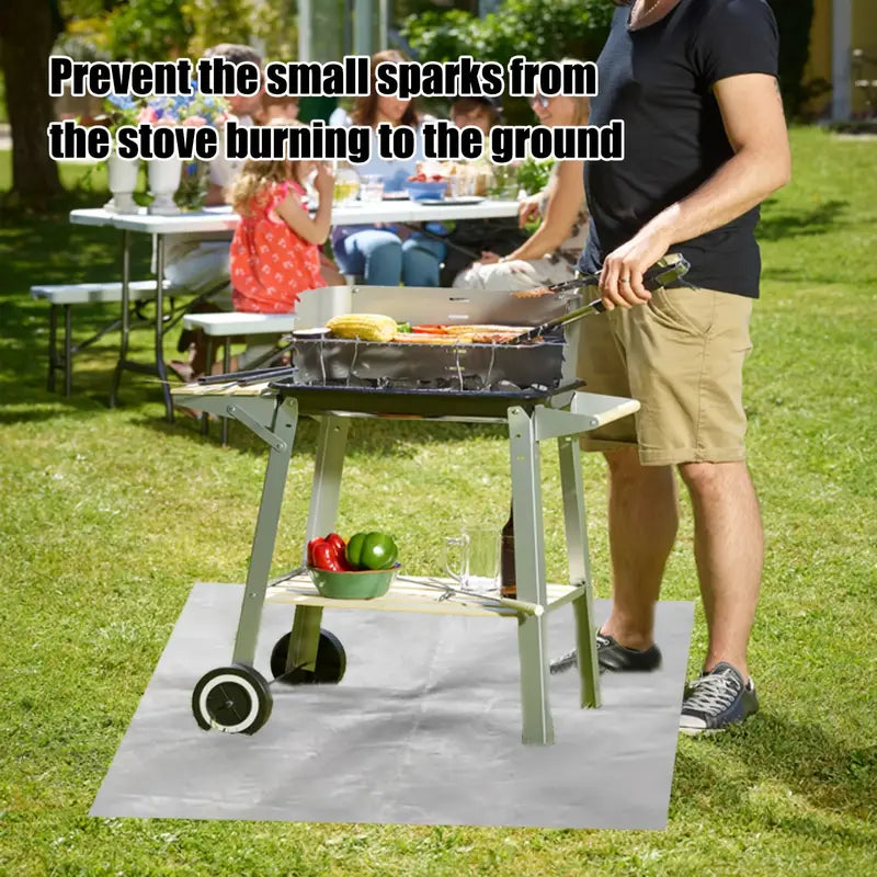 Fireproof Outdoor Grill Mat - Fiberglass, 1-Piece  Warm Home View