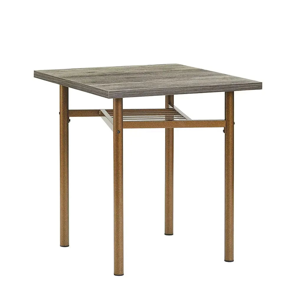 Antique Bronze Square Dining Set Wood/Metal 3-Piece  Warm Home View