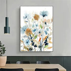 HD Watercolor Floral Botanical Canvas Wall Art Prints  Warm Home View