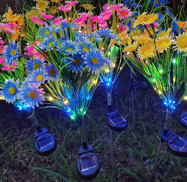 Solar Garden Stake Lights - LED Flower Waterproof, 1-Piece  Warm Home View