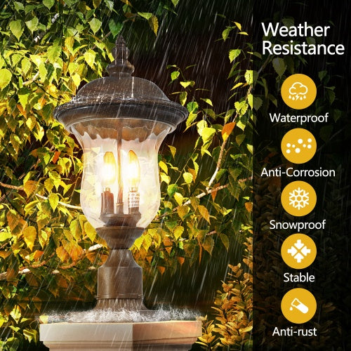 Vintage Outdoor Light Pole Lights - Bronze Aluminum, 1-Piece  Warm Home View