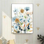 HD Watercolor Floral Botanical Canvas Wall Art Prints  Warm Home View