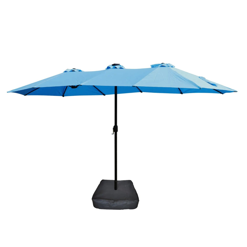 Double-Sided Outdoor Patio Umbrella - Metal, 2-Piece Set  Warm Home View