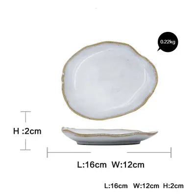 Ceramic Irregular Dinnerware Set with Bowls and Plates  Warm Home View