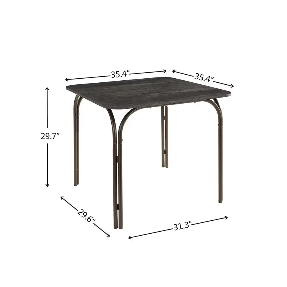 Modern Wood Dining Set Antique Bronze 5-Piece  Warm Home View