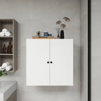 C2 Closet Shelves for bathroom,Wooden Closet System Modular With 2 Doors Shelves Wall Mount Organizer Modern Shelving for Walk in Closet Organization Bedroom Built in Clothes Storage 31.49''W x 16.04''D x 31.49''H  Warm Home View