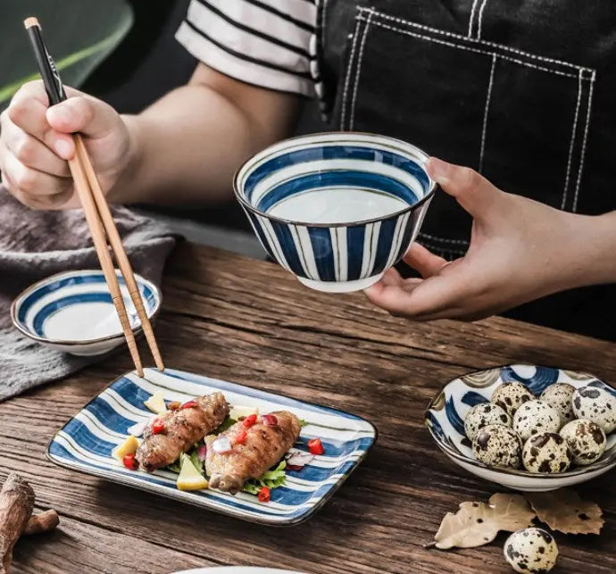 Ceramic Dinnerware Set with Chopsticks Gift Set  Warm Home View