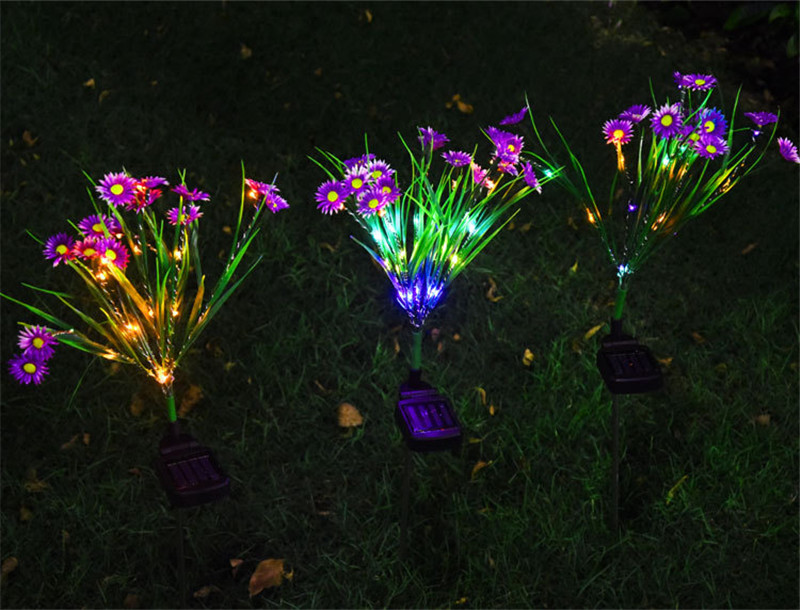 Solar Garden Stake Lights - LED Flower Waterproof, 1-Piece  Warm Home View