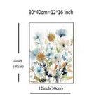 HD Watercolor Floral Botanical Canvas Wall Art Prints  Warm Home View