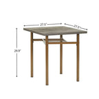Antique Bronze Square Dining Set Wood/Metal 3-Piece  Warm Home View