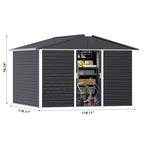 Metal Outdoor Garden Storage Shed - Galvanized Steel, 1-Piece  Warm Home View