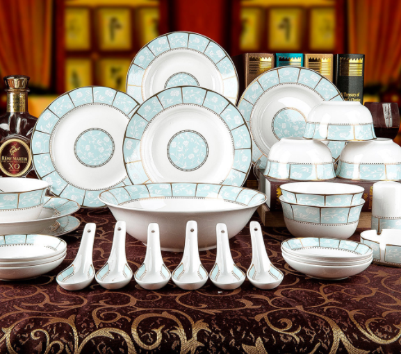 Ceramic Dinnerware Set, European Bone China Dishes  Warm Home View