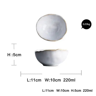 Ceramic Irregular Dinnerware Set with Bowls and Plates  Warm Home View