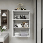 B4 Bathroom colset shelves Wood Modular Closet System Wall Mounted Shelves Walk in Clothes Storage Cabinet Shelving Built in Closet Organizer for Bedroom White 31.49''W x 16.04''D x 47.24''H  Warm Home View