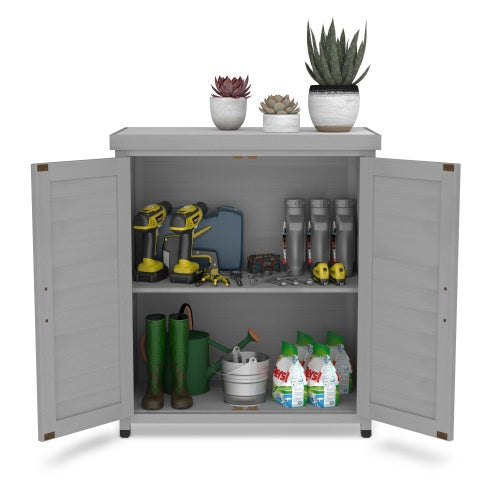 Outdoor Workstation Potting Bench - Cedar Wood/Metal, 1-Piece  Warm Home View