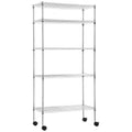 BestOffice 14"x30"x60" Storage Shelves Heavy Duty Shelving 5 Tier Layer Wire Shelving Unit with Wheels Metal Wire Shelf Standing Garage Shelves Storage RackAdjustable NSF Certified (Chrome)  Warm Home View
