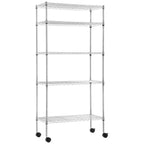 BestOffice 14"x30"x60" Storage Shelves Heavy Duty Shelving 5 Tier Layer Wire Shelving Unit with Wheels Metal Wire Shelf Standing Garage Shelves Storage RackAdjustable NSF Certified (Chrome)  Warm Home View