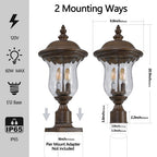 Vintage Outdoor Light Pole Lights - Bronze Aluminum, 1-Piece  Warm Home View