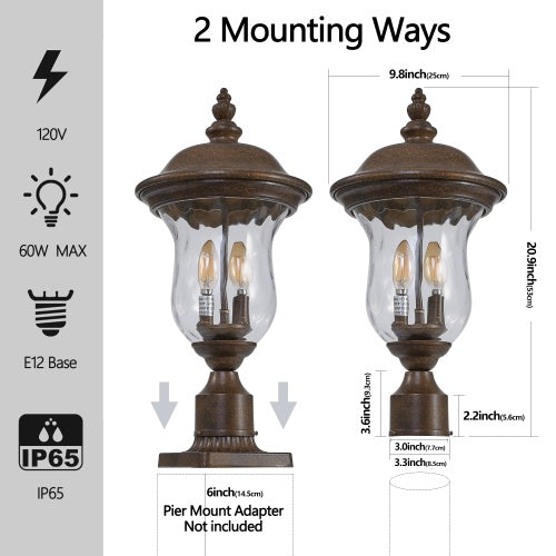 Vintage Outdoor Light Pole Lights - Bronze Aluminum, 1-Piece  Warm Home View