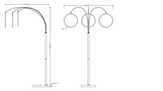 LED Three Ring Hong Kong  Arc Floor lamp // Chrome, Not Dimmable  Warm Home View