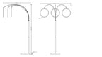 LED Three Ring Hong Kong  Arc Floor lamp // Chrome, Not Dimmable  Warm Home View