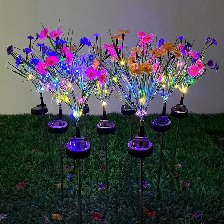 Solar Garden Stake Lights - LED Flower Waterproof, 1-Piece  Warm Home View