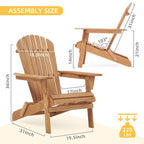 Wooden Outdoor Folding Adirondack Chair Set - Light Brown Hemlock, 2-Piece  Warm Home View
