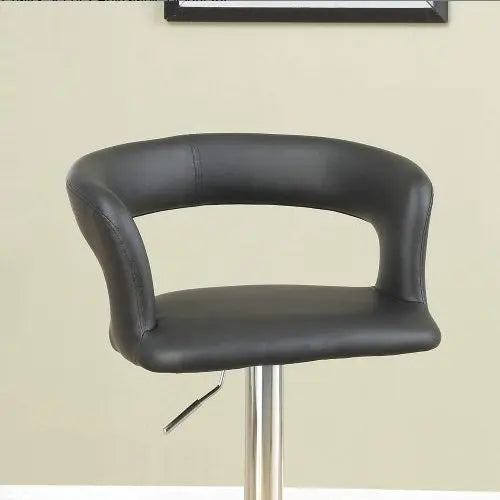 Adjustable Kitchen Island Stools Black Faux Leather 2-Piece  Warm Home View