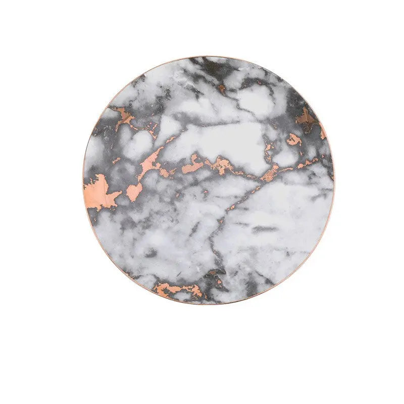 Marble Pattern Plate, Nordic Dinnerware with Gold Edge  Warm Home View