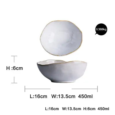 Ceramic Irregular Dinnerware Set with Bowls and Plates  Warm Home View