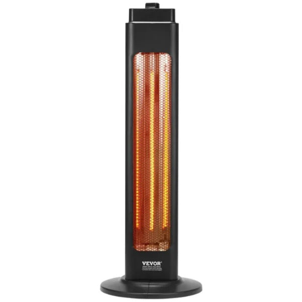 VEVOR Infrared Patio Heater - 1500W Electric Stand, Black  Warm Home View