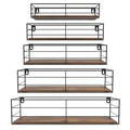 CRUGLA Floating Wall Shelves Set of 5 Wall Mounted Bathroom Shelves Hanging Storage Shelf for Bathroom Kitchen Bedroom Living Room  Warm Home View