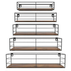 CRUGLA Floating Wall Shelves Set of 5 Wall Mounted Bathroom Shelves Hanging Storage Shelf for Bathroom Kitchen Bedroom Living Room  Warm Home View