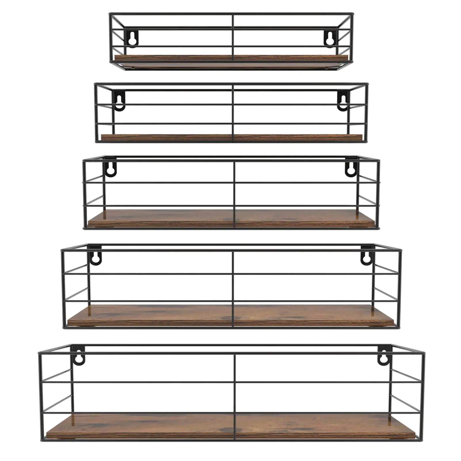 CRUGLA Floating Wall Shelves Set of 5 Wall Mounted Bathroom Shelves Hanging Storage Shelf for Bathroom Kitchen Bedroom Living Room  Warm Home View