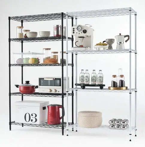 Wire Shelving Metal Storage Rack Adjustable Shelves, Standing Storage Shelf Units For Laundry Bathroom Kitchen Pantry ClosetWhite, 42L X 18W X 71H  Warm Home View
