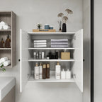 C2 Closet Shelves for bathroom,Wooden Closet System Modular With 2 Doors Shelves Wall Mount Organizer Modern Shelving for Walk in Closet Organization Bedroom Built in Clothes Storage 31.49''W x 16.04''D x 31.49''H  Warm Home View