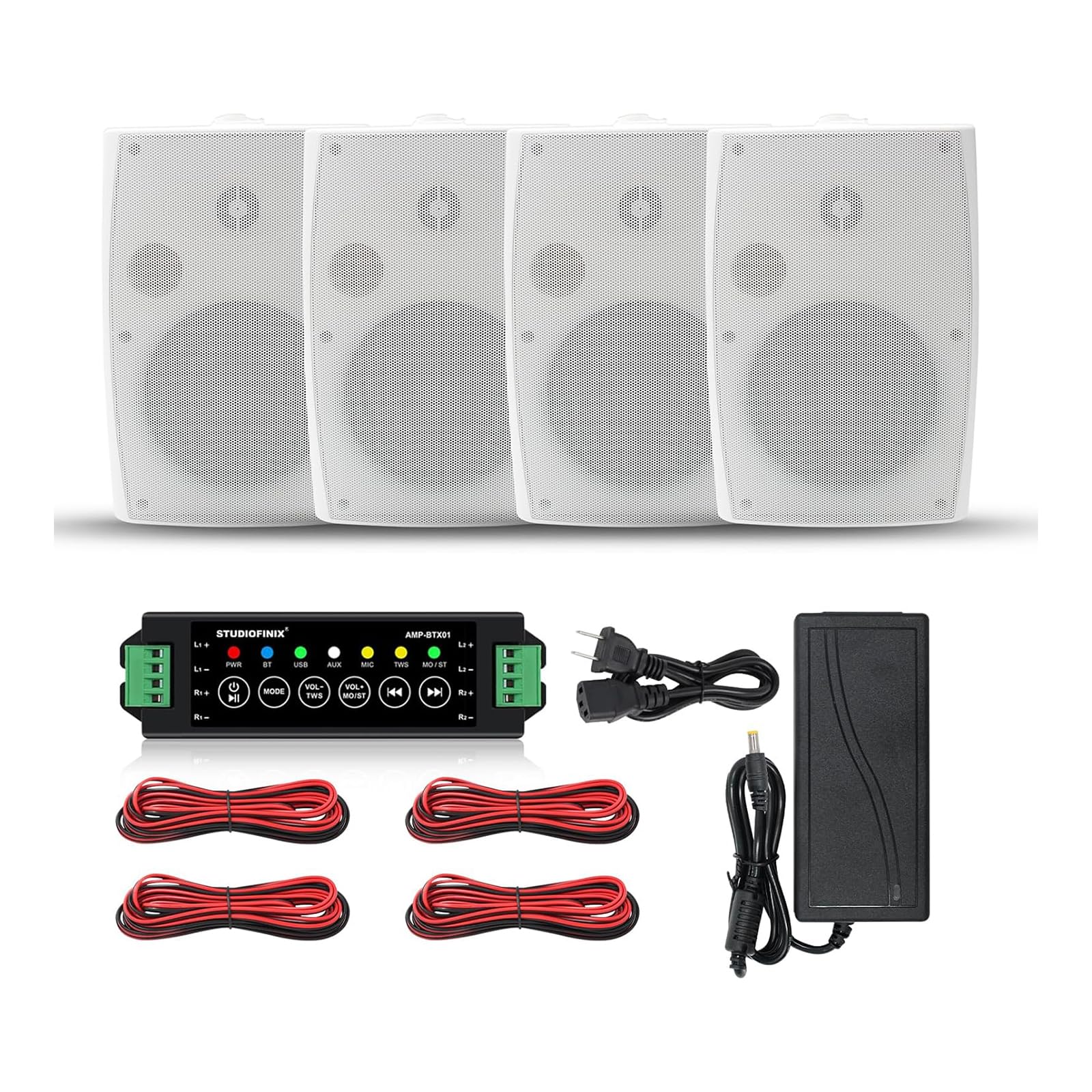 Wired Outdoor Bluetooth Speakers - Plastic, 5-Piece Set  Warm Home View