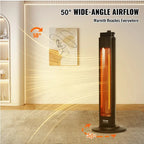 VEVOR Infrared Patio Heater - 1500W Electric Stand, Black  Warm Home View