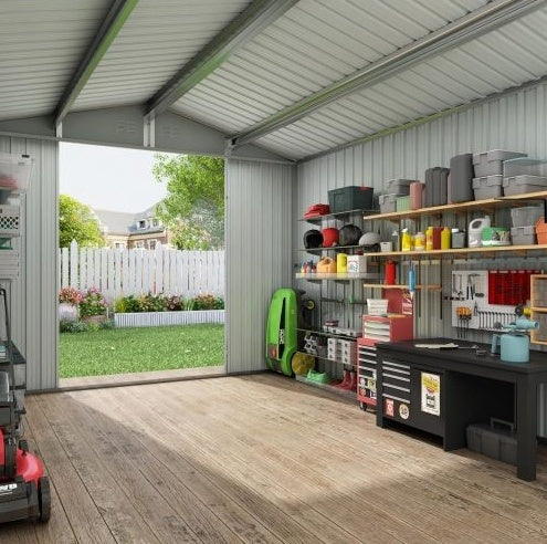 Anti-Corrosion Metal Outdoor Garden Storage Shed - Galvanized Iron, 1-Piece  Warm Home View