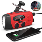 crank solar power bank with flashlight
